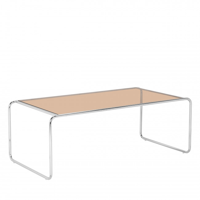Rika - Table basse en verre pieds chrome L110cm