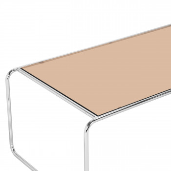 Rika - Table basse en verre pieds chrome L110cm