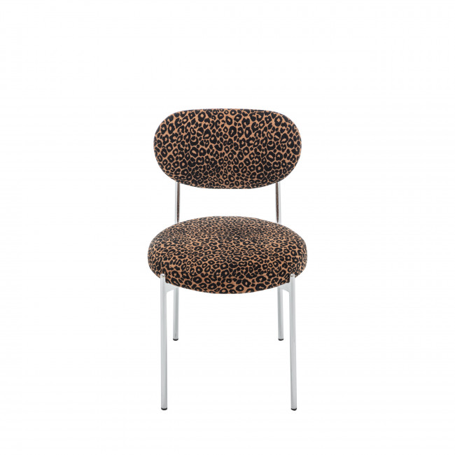 Kyoto - Lot de 2 chaises en tissu imprimé animal pieds chrome