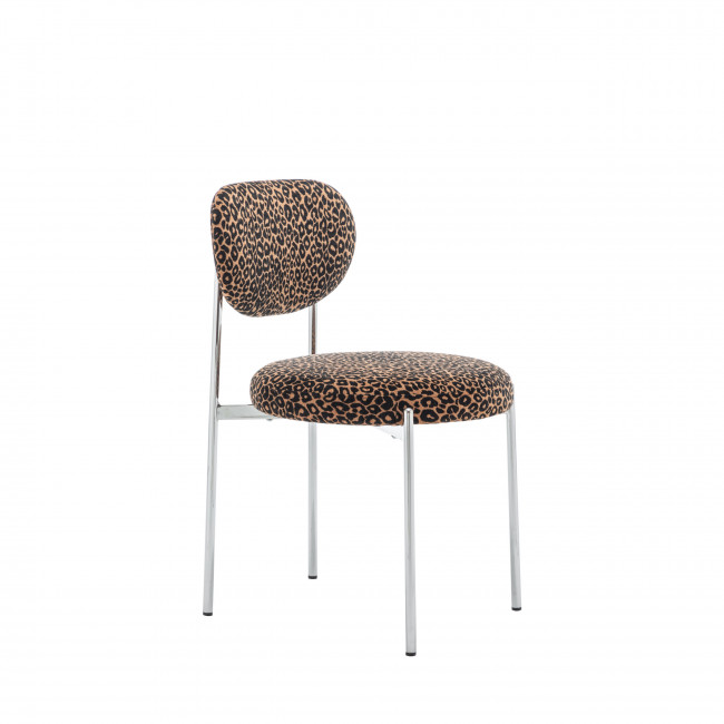 Kyoto - Lot de 2 chaises en tissu imprimé animal pieds chrome