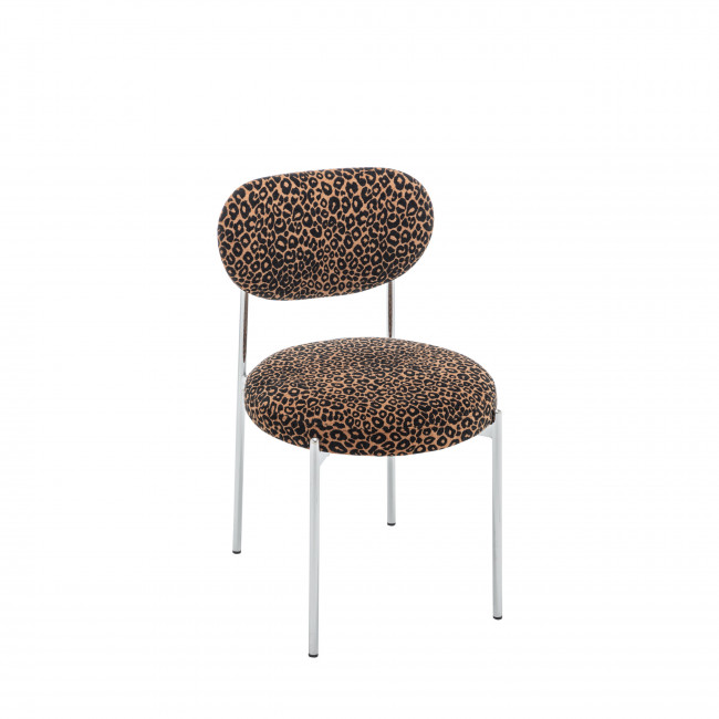 Kyoto - Lot de 2 chaises en tissu imprimé animal pieds chrome
