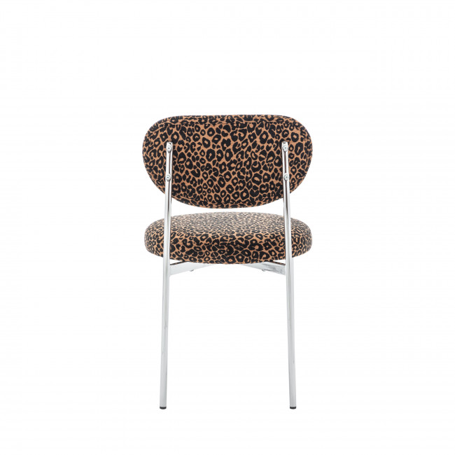 Kyoto - Lot de 2 chaises en tissu imprimé animal pieds chrome