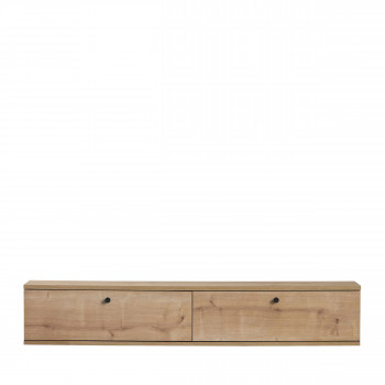 Yara - Meuble tv suspendu 2 portes en bois L140cm