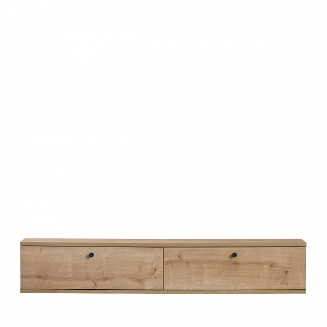 Yara - Meuble tv suspendu 2 portes en bois L140cm