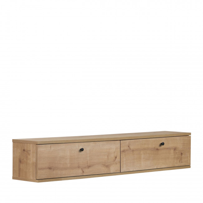 Yara - Meuble tv suspendu 2 portes en bois L140cm