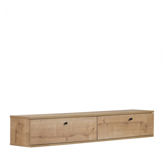 Yara - Meuble tv suspendu 2 portes en bois L160cm