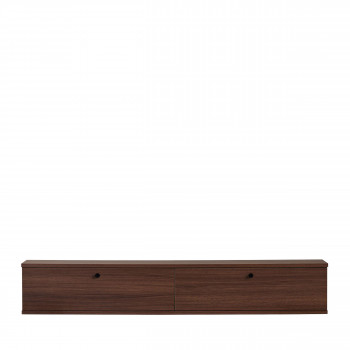 Yara - Meuble tv suspendu 2 portes en bois L160cm