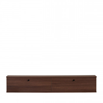 Yara - Meuble tv suspendu 2 portes en bois L140cm