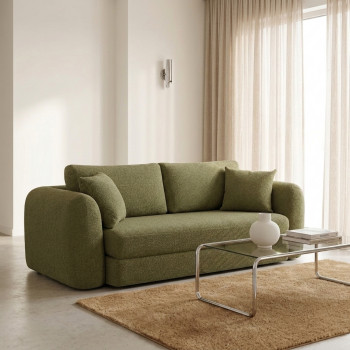 Lou - Canapé convertible compressé 3 places en tissu