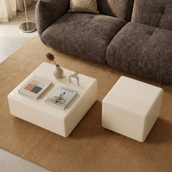 Gaia - Table d'appoint carrée laqué 40x40cm