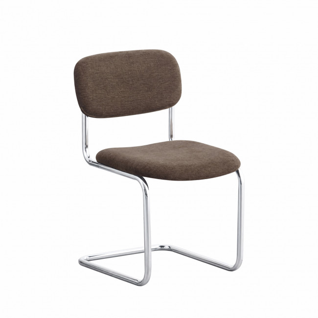 Marcel - Lot de 2 chaises en tissu pieds chrome 