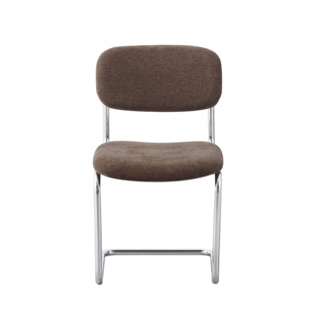 Marcel - Lot de 2 chaises en tissu pieds chrome 