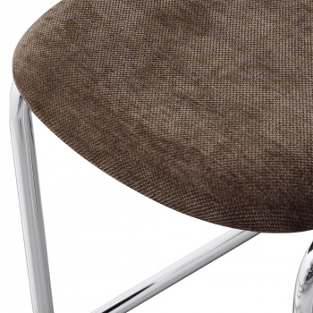 Marcel - Lot de 2 chaises en tissu pieds chrome 