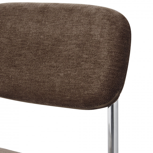 Marcel - Lot de 2 chaises en tissu pieds chrome 