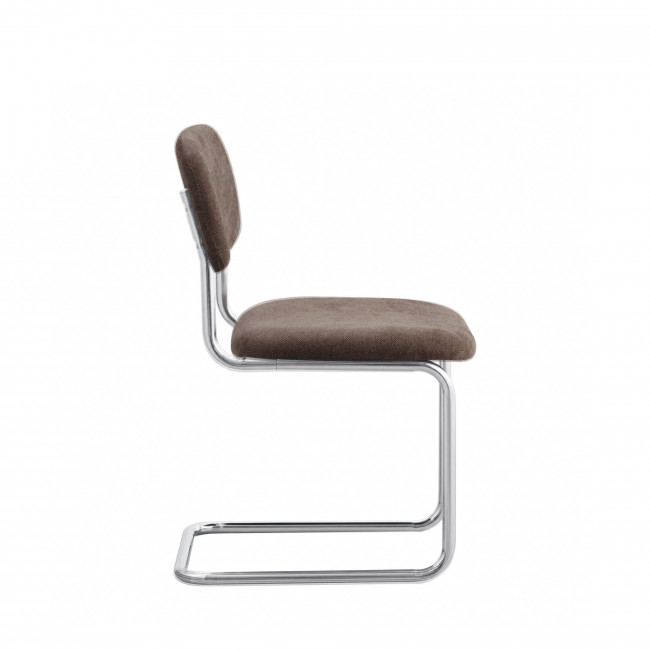 Marcel - Lot de 2 chaises en tissu pieds chrome 