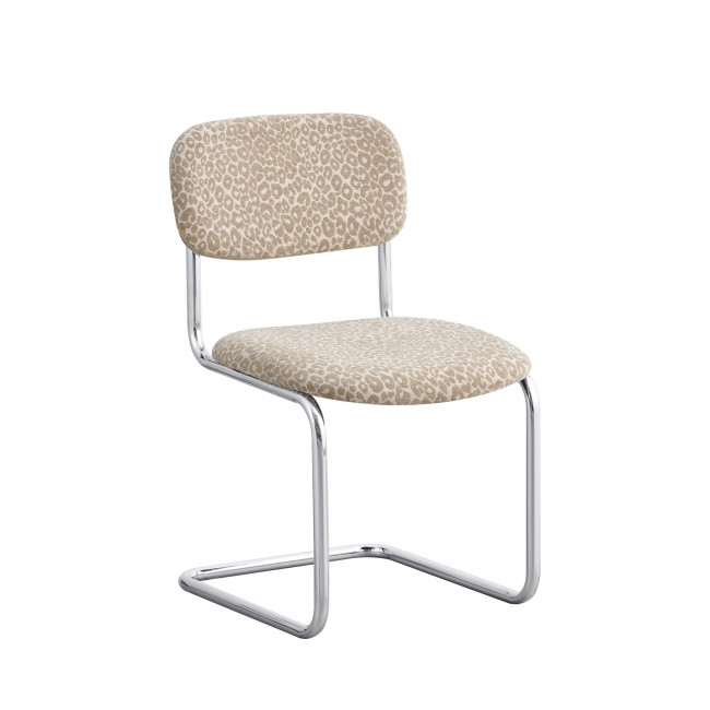 Marcel - Lot de 2 chaises imprimé animal pieds chrome 