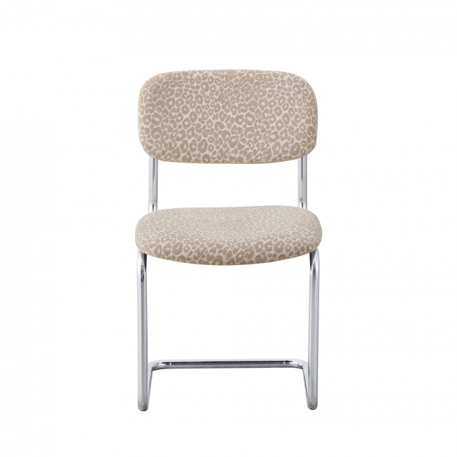 Marcel - Lot de 2 chaises imprimé animal pieds chrome 