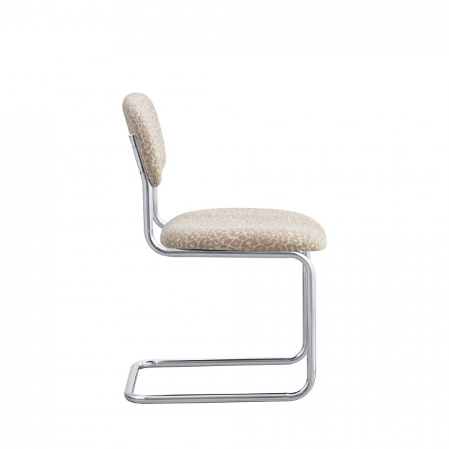 Marcel - Lot de 2 chaises imprimé animal pieds chrome 