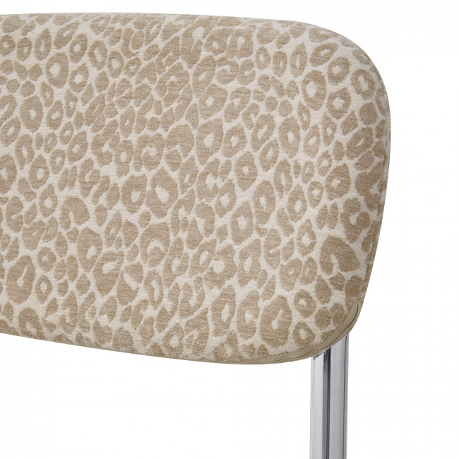 Marcel - Lot de 2 chaises imprimé animal pieds chrome 