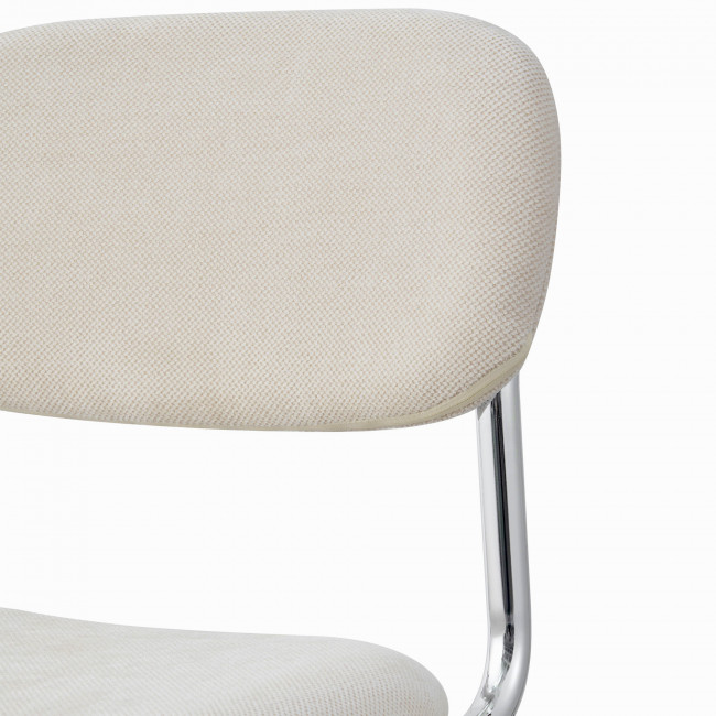 Marcel - Lot de 2 tabourets de bar en tissu pieds chrome H65cm 