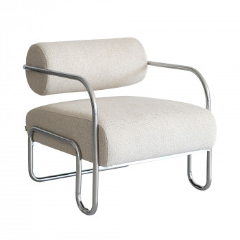 Emil - Fauteuil en tissu pieds chrome