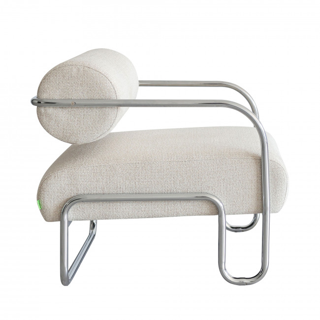 Emil - Fauteuil en tissu pieds chrome
