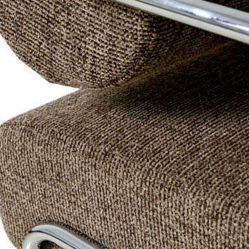 Emil - Fauteuil en tissu pieds chrome