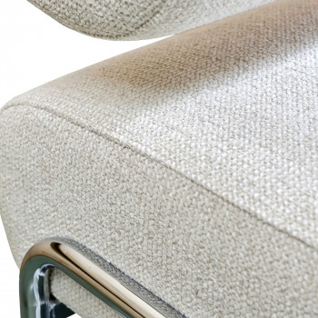Emil - Fauteuil en tissu pieds chrome