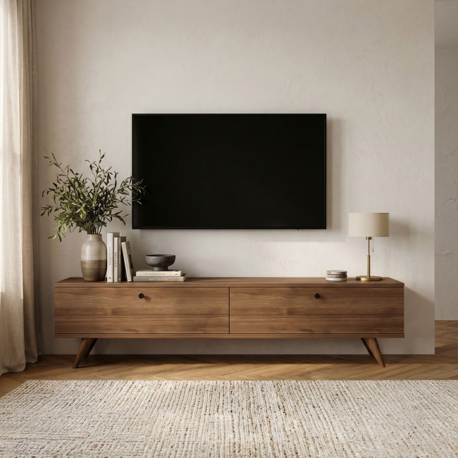 Yara - Meuble TV 2 portes en bois L140cm