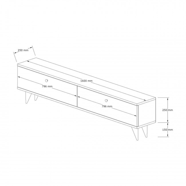 Yara - Meuble TV 2 portes en bois L140cm
