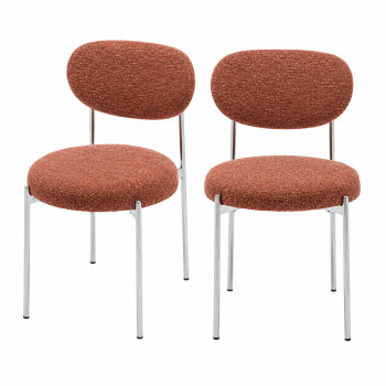Kyoto - Lot de 2 chaises en tissu pieds chrome
