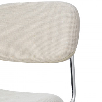 Marcel - Lot de 2 chaises en tissu pieds chrome 