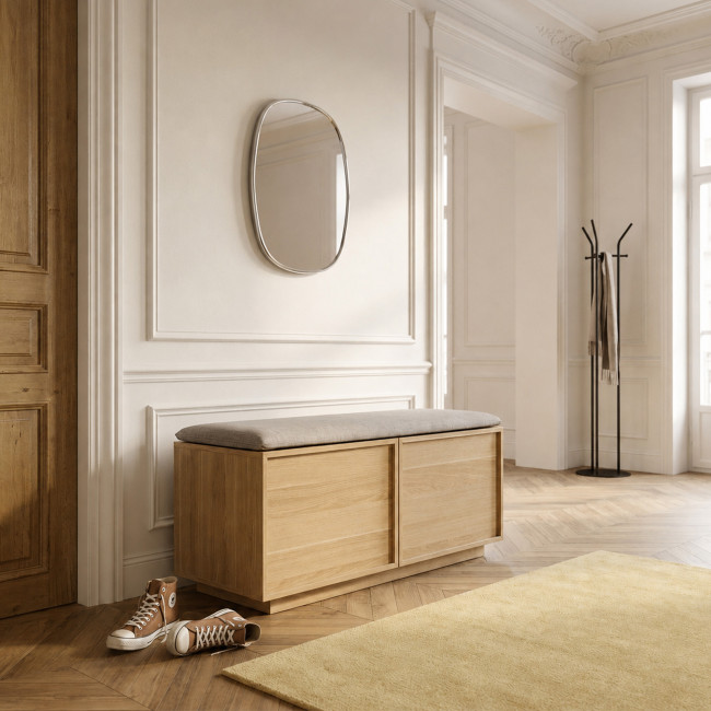 Joy - Banc d'entrée avec rangement à chaussures en bois L100cm