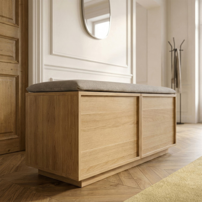 Joy - Banc d'entrée avec rangement à chaussures en bois L100cm