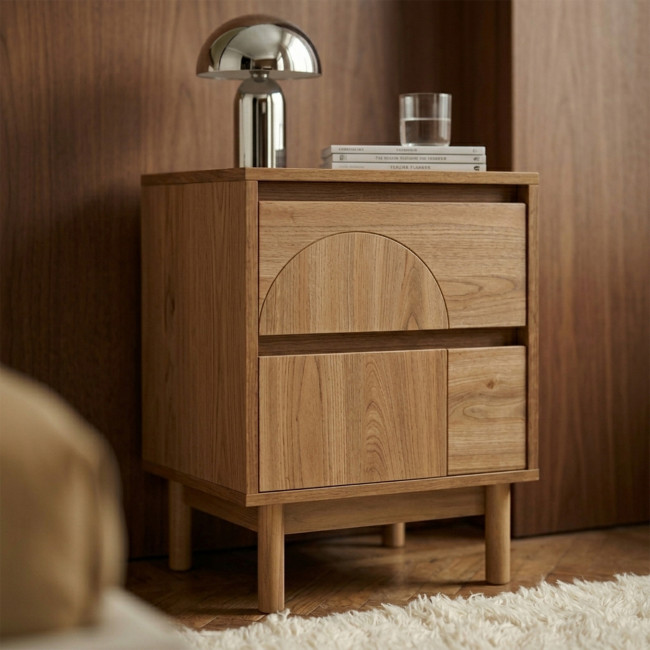 Abby - Table de chevet 2 tiroirs en bois