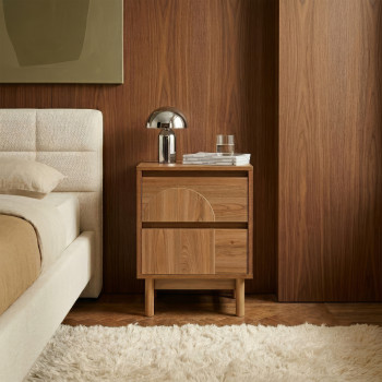 Abby - Table de chevet 2 tiroirs en bois