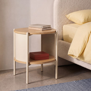 Paco - Table de chevet en bois et métal