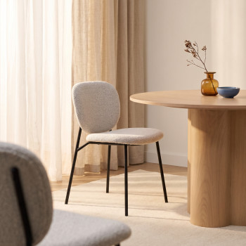 Dalby - Lot de 2 chaises en tissu et métal 