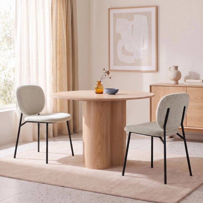 Dalby - Lot de 2 chaises en tissu et métal 