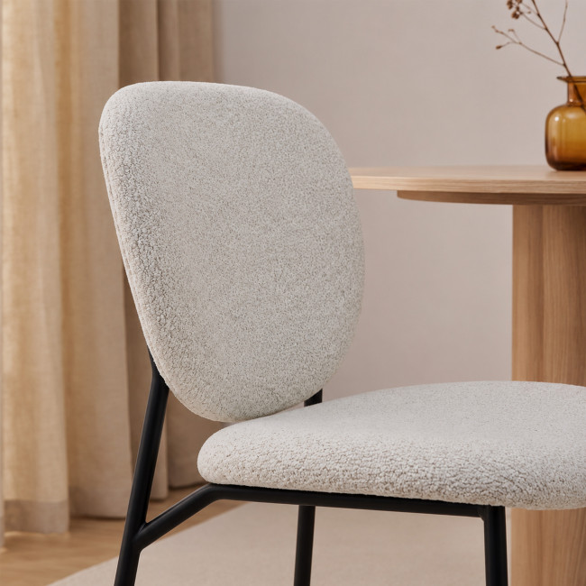 Dalby - Lot de 2 chaises en tissu et métal 