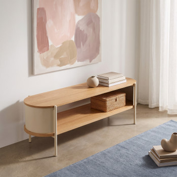 Paco - Meuble TV en bois et métal L120cm