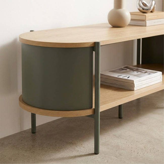 Paco - Meuble TV en bois et métal L120cm