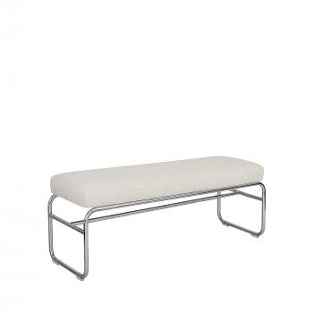 Henri - Banc en tissu pieds chrome L120cm