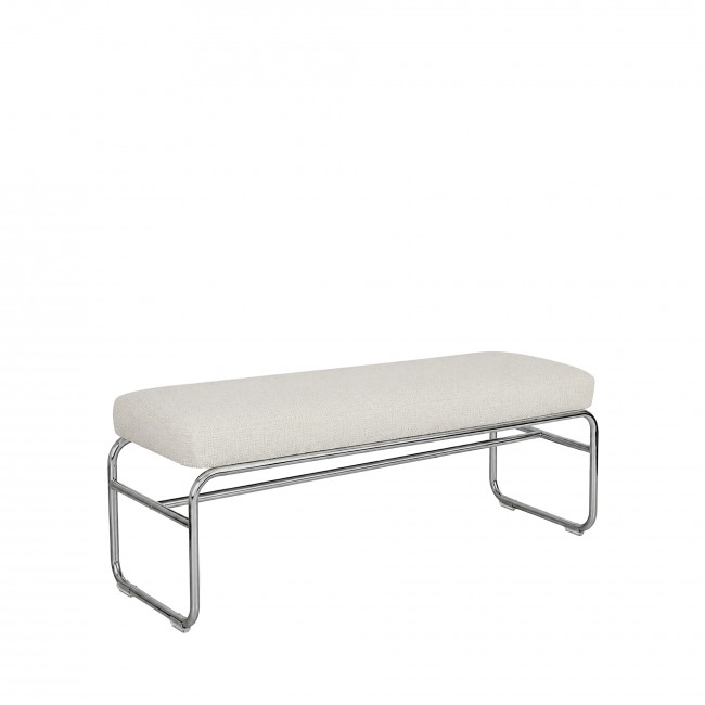Henri - Banc en tissu pieds chrome L120cm