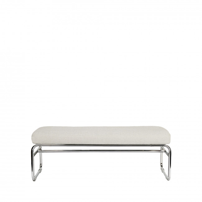 Henri - Banc en tissu pieds chrome L120cm