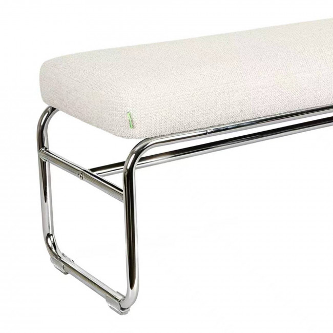 Henri - Banc en tissu pieds chrome L120cm