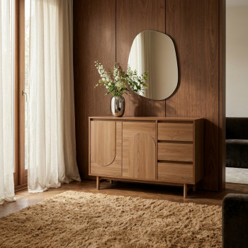 Abby - Buffet 2 portes 3 tiroirs en bois L110cm