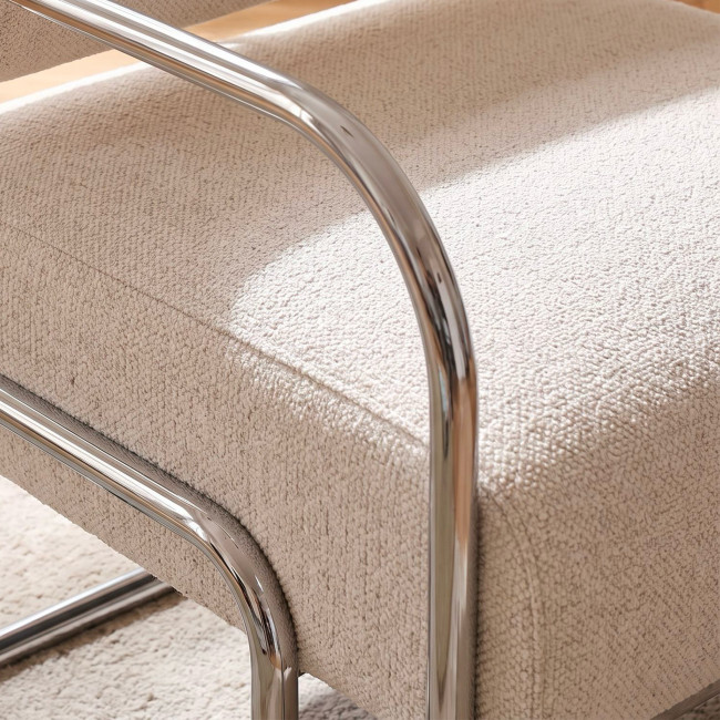 Emil - Fauteuil en tissu pieds chrome