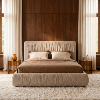 Livia - Lit coffre en tissu 160x200cm