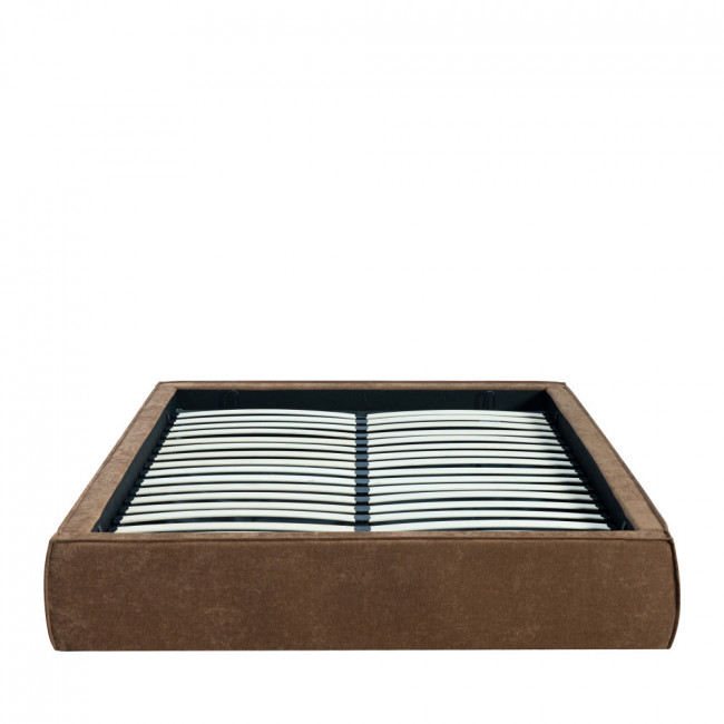 Liberio - Lit coffre en tissu 140x190cm